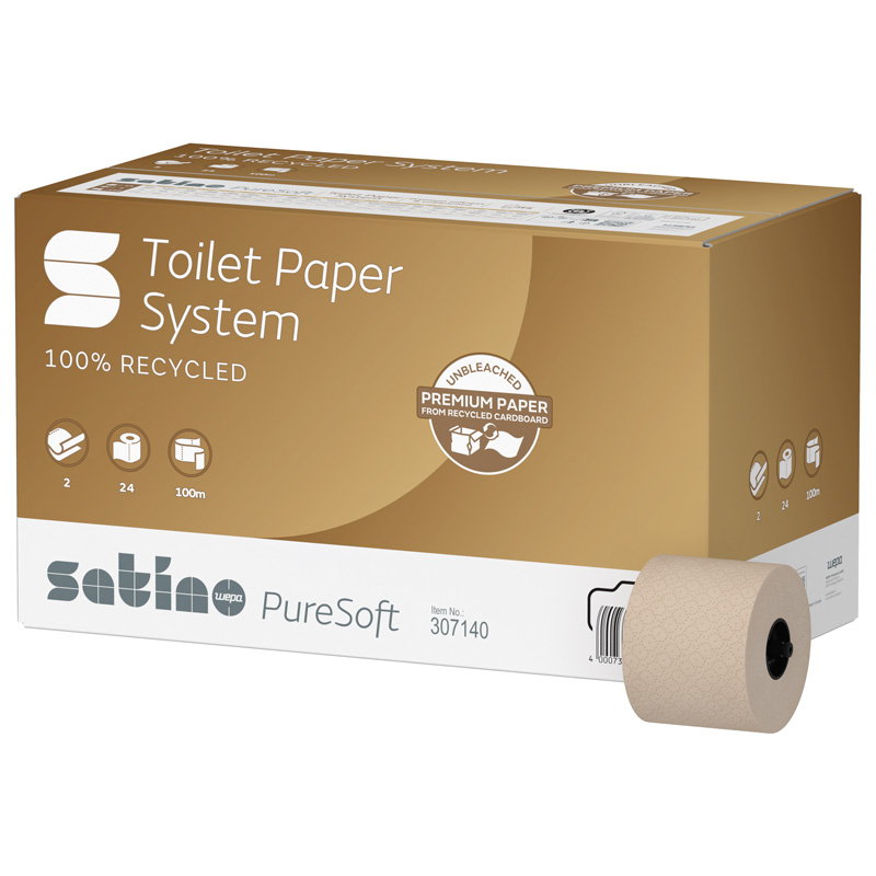 WC Papier PureSoft 2 lg - 100 Meter - 24 Rollen (JT3)